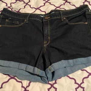 Dark denim shorts